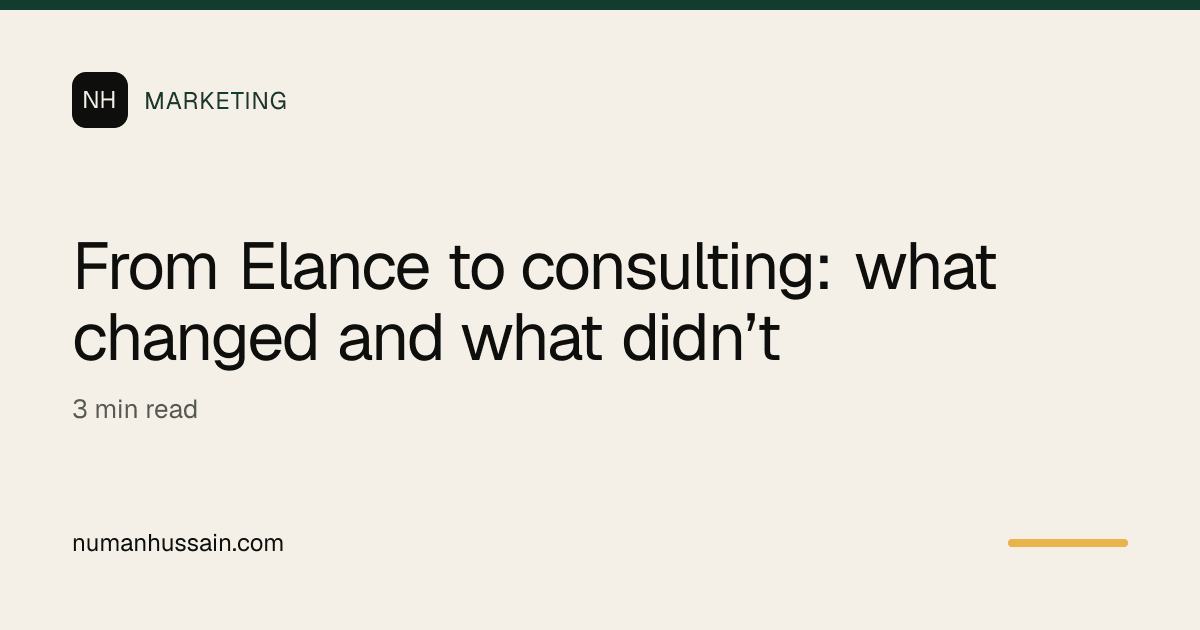 From Elance to consulting: what changed and what didn’t