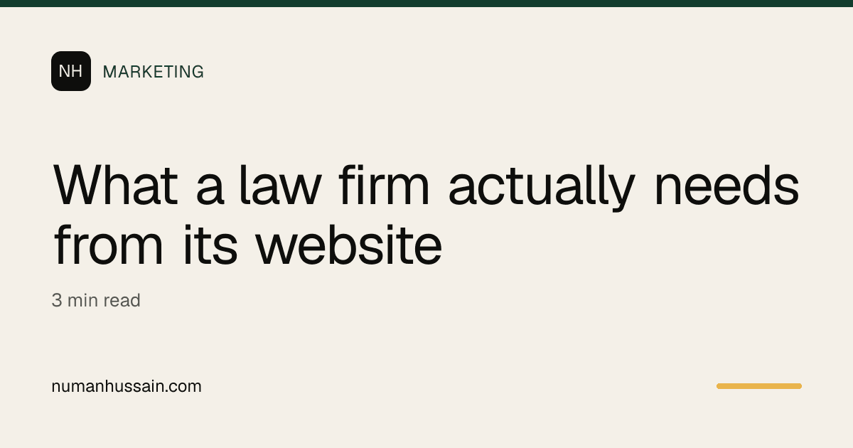What a law firm actually needs from its website
