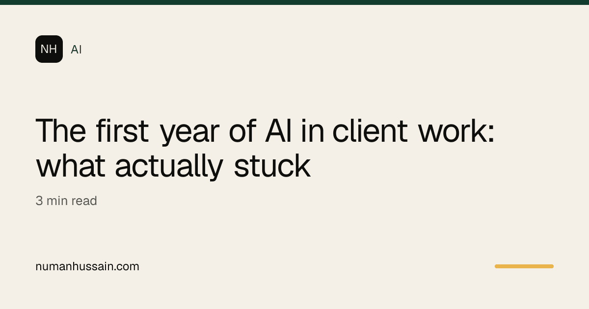 The first year of AI in client work: what actually stuck