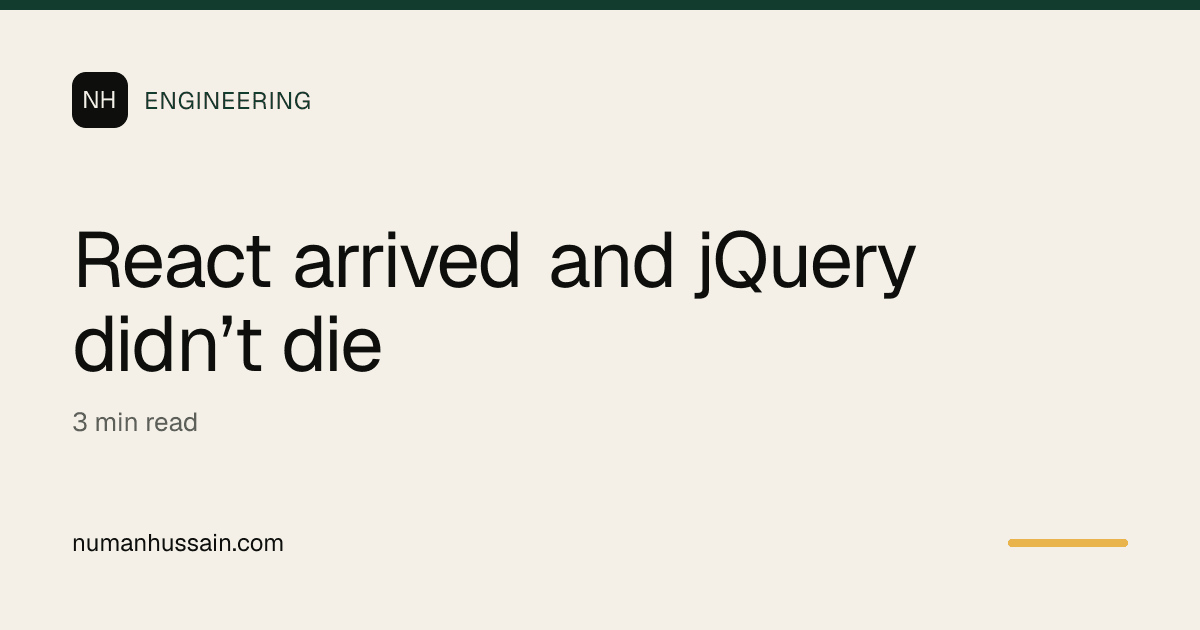 React arrived and jQuery didn’t die